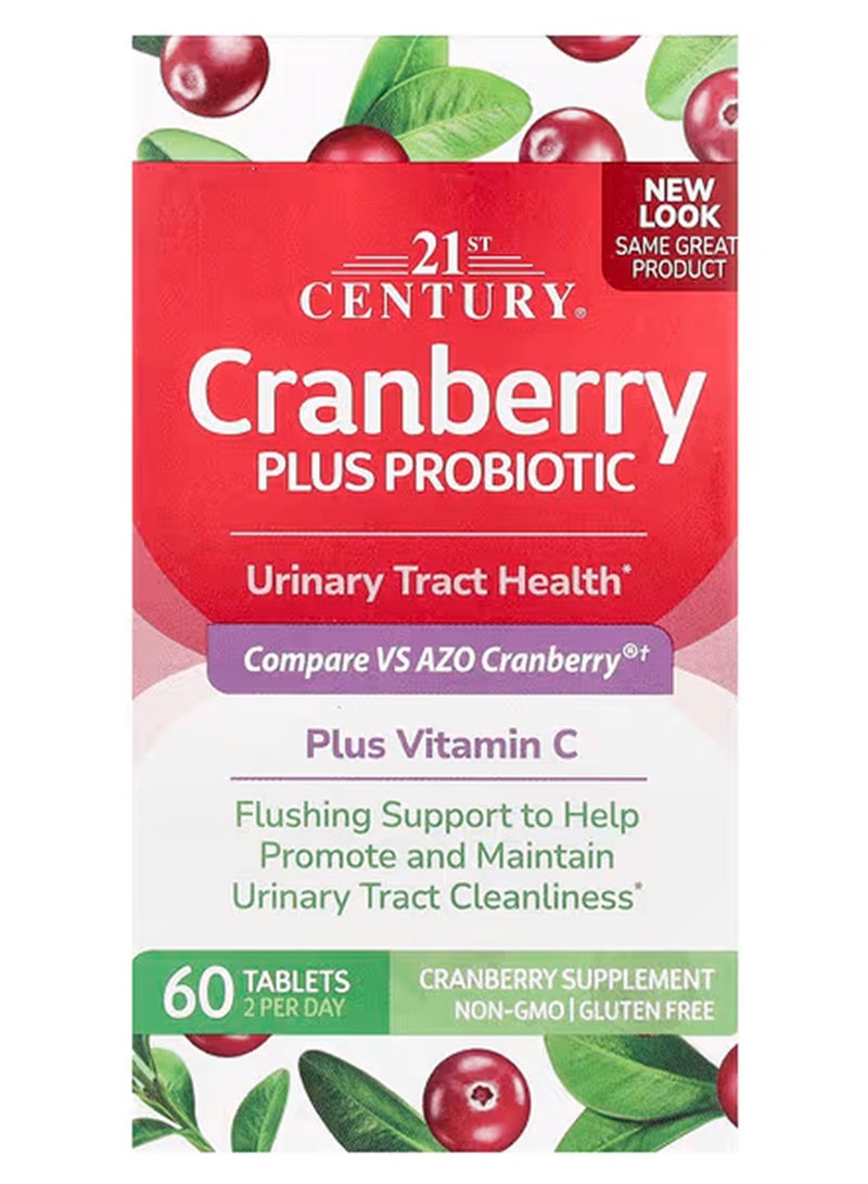 21st Century Cranberry Plus Probiotic, 60 Tablets, Packaging May Vary - Image 1